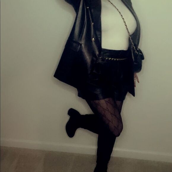 Gucci  interlocking G black logo tights - designer hosiery made in Italy sz M - Picture 5 of 5